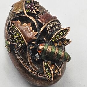 Vintage-Inspired Jay Strongwater Trinket / Pill Box Bee Enamel Small